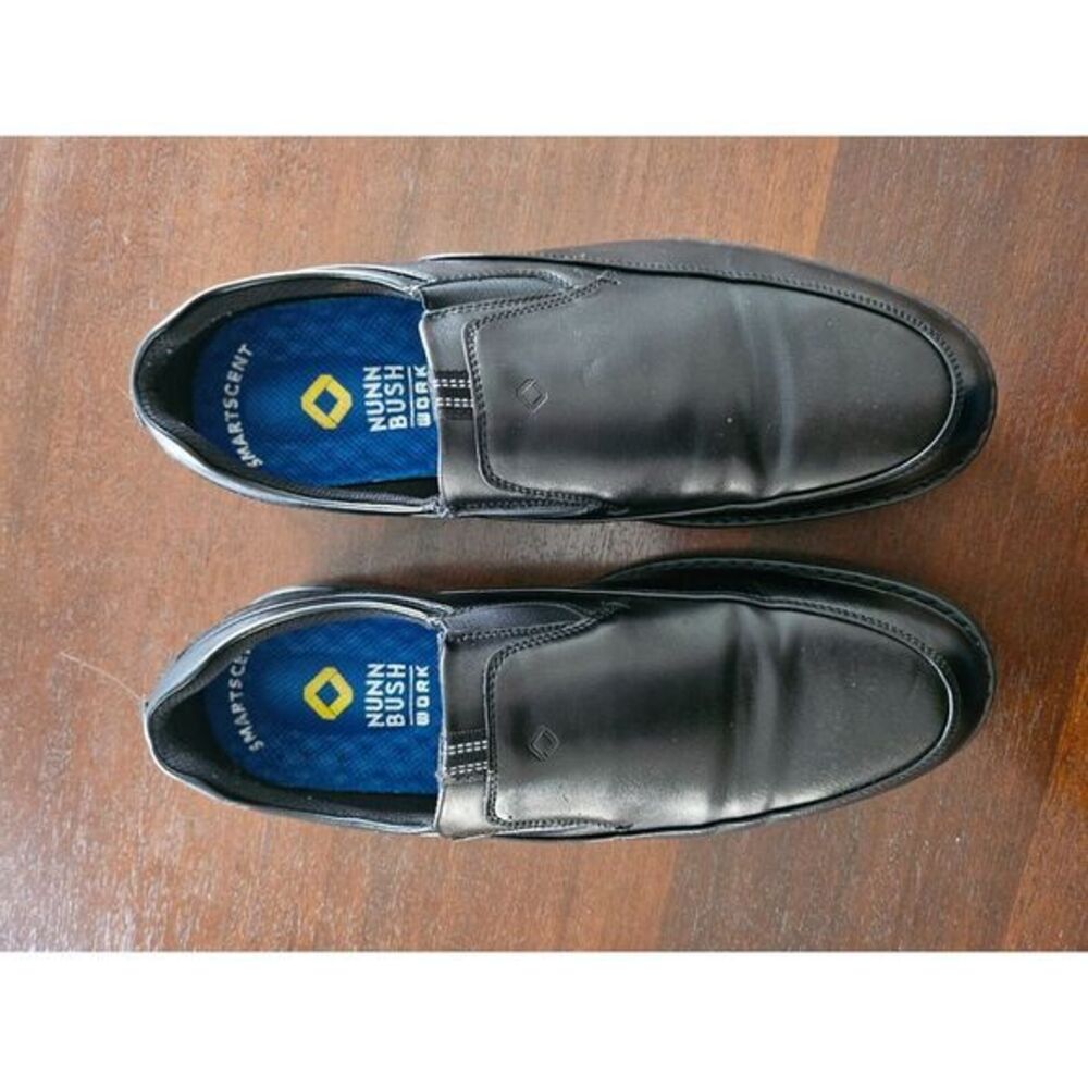Nunn Bush Wade Work Moc Toe Slip-On Shoes, Black, Men's 9.5 - Picture 6 of 9